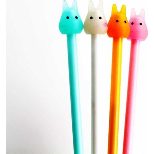 4pcs/ A Set Gel Pen Cartoon Ears Creative Pen 0.5mm Refill Pen Stationery Office For School 2020
