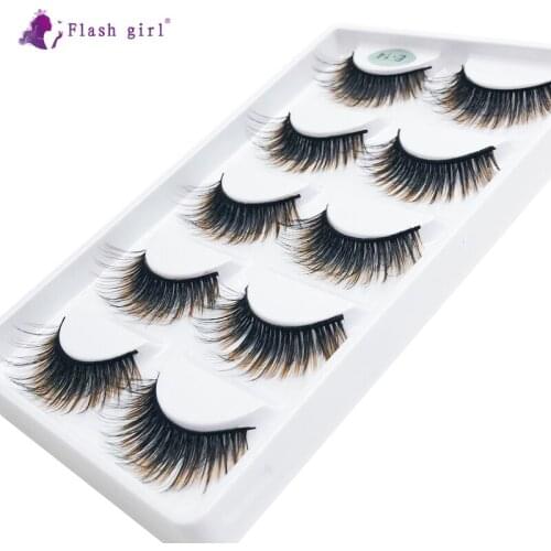 Flash girl E14 5pairs colorful mink eyelashes 16 styles thick and long eyelashes