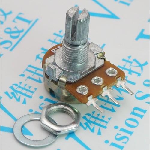 5 stücke WH148 B1K B2K B5K B10K B20K B50K B 100K B500K 3Pin 15mm Welle Verstärker Dual Stereo potentiometer 1K 2K 5K 10K 50K 100