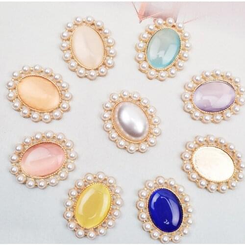 5pcs 23mm Pearl Opal Flatback Cabochon Embellishments For Jewelry Making DIY Hair Accessories Handmade Crafts Material Supplies