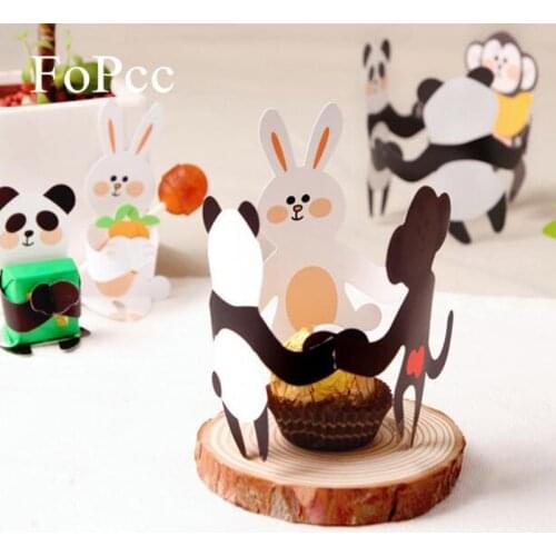 5Pcs/lot Cartoon Animal Wedding Lollipop Candy Decorative Paper Card Party Baby Shower Favors Gifts Tags Label Cards Xmas Decor