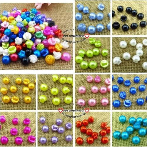50PCS 10MM 12 Colors RESIN Mushroom Buttons Coat Boots Sewing Clothes Accessories Ball Pearl Button R-081