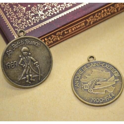 7 pcs Antique Bronze coin Charms metal pendant DIY Jewelry Making 30*27mm J343