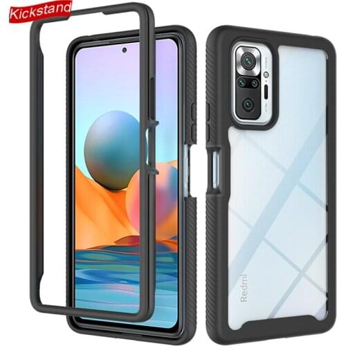 Armor Cover for Xiaomi Redmi Note 10 Pro 4G 9T POCO M3 Case Sturdy 360 Protection Clear Hard PC Soft Frame Anti Slip Phone Bag