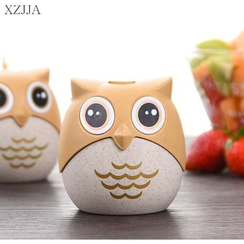 XZJJA Environmental Protection Wheat Straw Toothpick Holder Cute Cartoon Owl Toothpick Cotton Swab Holder Tooth Pick Dispenser