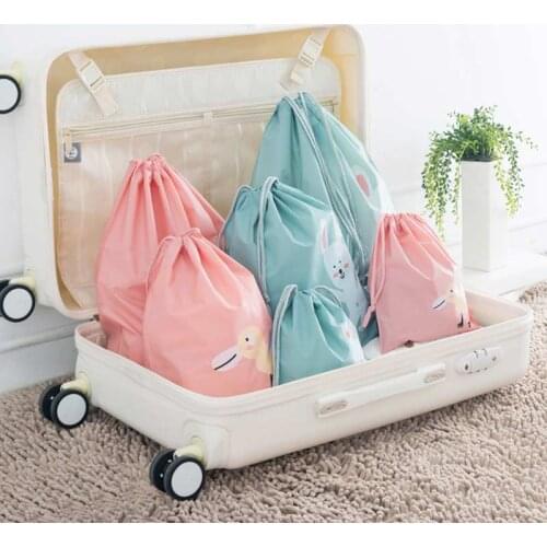 3Pcs/set Travel Suitcase Underwear Storage Bag With Drawstring Waterproof Organizer Clothes Packing Shoe Bag Storage Accessories