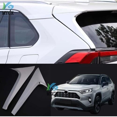 For Toyota Rav4 Rav 4 2019-2020 ABS Chrome Rear Tail Window Triangle Cover Kit Trim Strip Exterior Accessories Car Styling