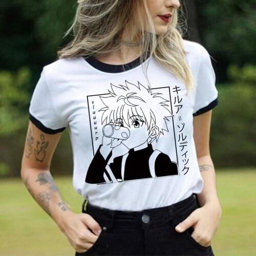 Kawaii Hunter X Hunter T Shirt Men Funny Tops Hisoka MOROW Graphic Tees Harajuku Unisex Anime Killua Zoldyck T-shirt Male Tshirt
