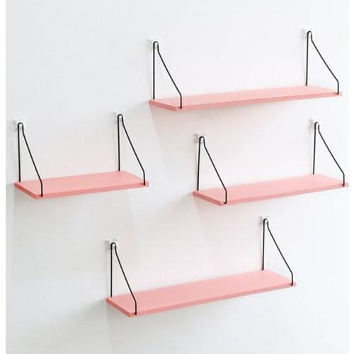 Geometric Shape Wooden Wall Shelf Fashionable Wall Mounted Storage Rack For Bedroom Kitchen Home Decor Kid Room Decoration