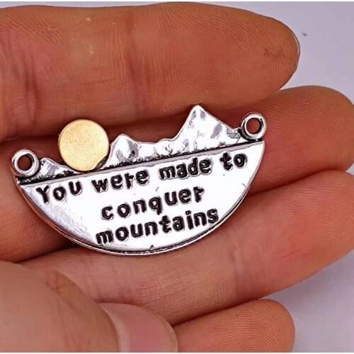 Hzew 5pcs Silver Color Mountain Pines gold Sun Landscape Pendant Charms Mountains charm for women man Accessories