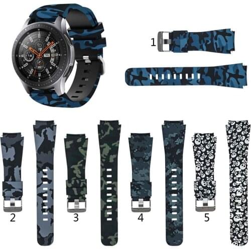 Camo Silicone Strap Band for Samsung Galaxy Watch 46mm for Samsung Watch3 45mm/Gear S3 Replacement band 22mm