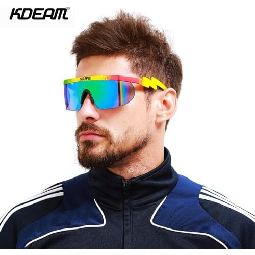 KDEAM Fashion Semi Rimless Sunglasses Men Women UV400 Half Frame Goggle Mirror Cool Ourdoor Party Shield Shades With Free Box