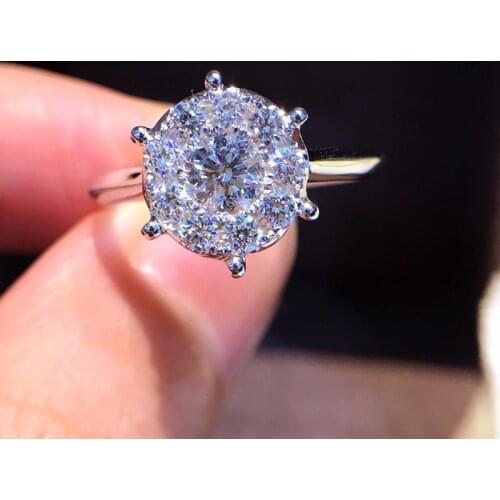 Natural Diamond 18K Gold Pure AU 750 Gold Solid Gold Rings Beautiful Upscale Trendy Classic Party Fine Jewelry Hot Sell New 2020