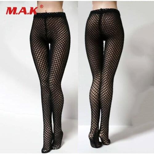 1/6 Scale Female Clothes Black Net Tights Long Pantyhose Hosiery Stockings for 12" Woman Action Figure Body Accessory