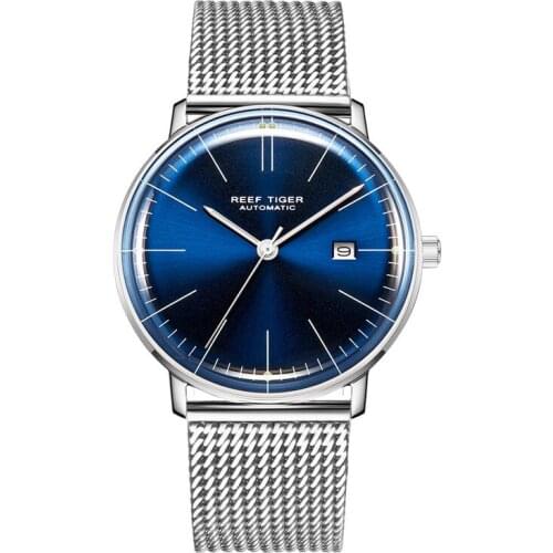 Men luxury watch,mens dress watches Reef Tiger man automatic mechanical wristwatch waterproof ultrathin clock fashion timepiece