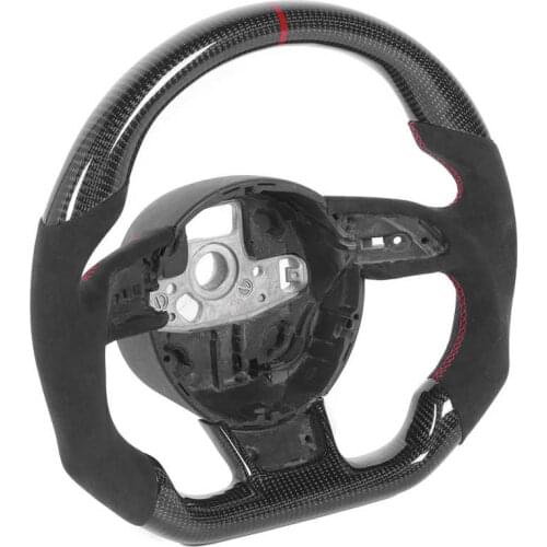 New Carbon Fiber Steering Wheel Suede Fit for Audi B8.5 A3 A4 A5 A6 A7 RS3 RS4 RS5 RS6 RS7 2013-2016 Car Horns