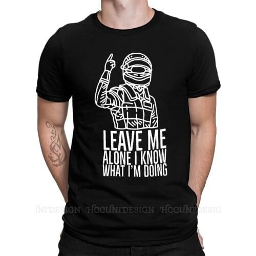 Formula 1 New Arrival T-Shirt Leave Me Alone Kimi Raikkonen Racer Design Crewneck Cotton O NECK Short Sleeved Adult Shirt