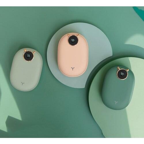 10000mAh Heater USB Rechargeable Electric Hand Warmer Winter Double-Side Heating Mini 5V Long-Life Pocket Power Bank Hand Warmer