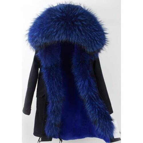 Real Fur Coat Long Parka 2020 New Winter Women Big Natural Raccoon Fur Hooded Parkas Warm Fashion Outwear Casual Style