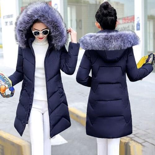 Fake Fox Fur Womens Parkas Warm Long Outwear Winter Hooded Coat Female Winter Jacket Womens Winter Down Jackets And Coats