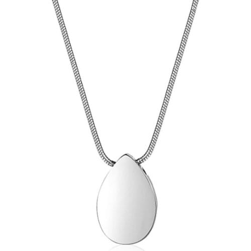 Personalized Teardrop Shape of Waterdrop Cremation Urn Necklace with Fill Kit for Ashes Cremation Jewelry