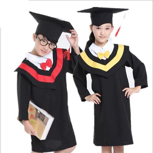 Bazzery Childrens performance clothing Academic dress gown Unisex Kindergarten Dr. cloth graduated Bachelor suits Dr. cap