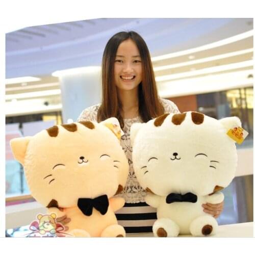 Bowtie kitty big face cat plush toy throw pillow ,Christmas gift h230
