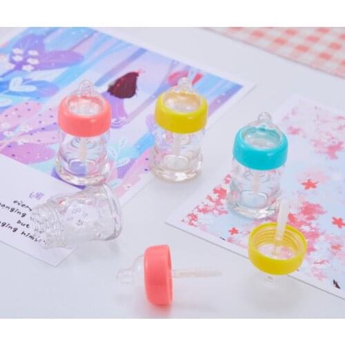10/30/50pcs Feeding Bottle Shaped Empty Lip Gloss Tube Containers Clear Mini Refillable Lip Balm Bottles With Rubber Inserts