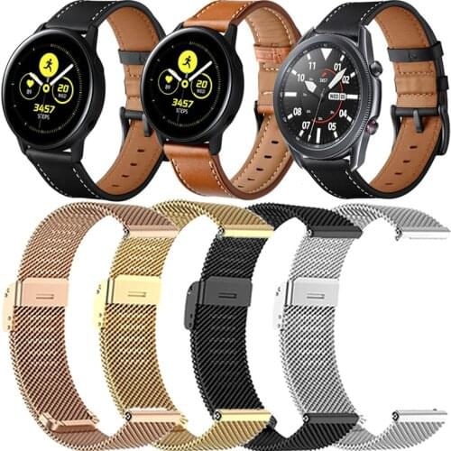 Bracelet Strap For Samsung Galaxy Watch 3 45mm 41mm 46mm 42mm Active 2 40mm 44mm Watchband Leather Milanese Metal Watch Band