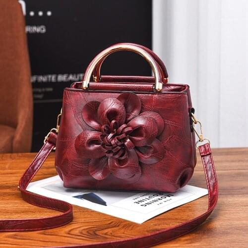 Luxury Fashion 3D Carved Design Womens Handbag Female PU Leather Shoulder Messenger Bag Ladies Flowers Small Bags