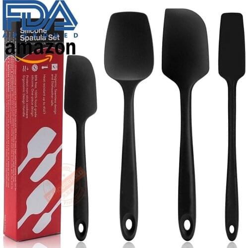 American style silicone scraper 4-piece jam spatula cream spatula Mini slender handle