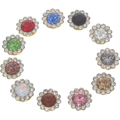 Rhinestones Crystal Buttons For Home Decoration Accessories Clothing Sewing Alloy Diy Botones Decorativo Scrapbook Embellishment