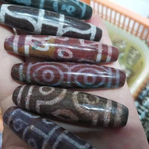 Wholesale Natural Agate Eyes Dzi Beads The most primitive ancient first generation Xiangxiong Dzi Bead Loose Jewelry Lengthened