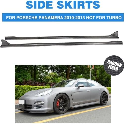 Carbon Fiber Aerokit Side Skirt Aprons Kits for Porsche Panamera 2010-2013 Auto Racing Side Bumper Skirts kit FRP Unpainted