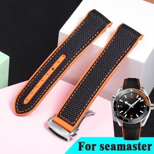 Hight Quality Watchbands For Omega SEAMASTER PLANET OCEAN Watch Accessorie Silicone Watch Bracelet Rubber Nylon Watch Band Strap