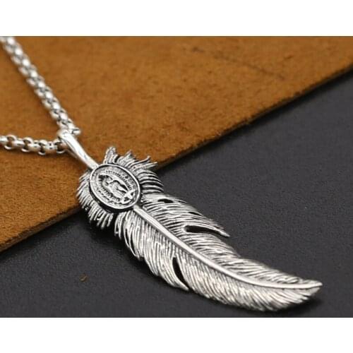 S925 Sterling Silver Jewelry Retro Thai Silver Takahashi Goro Handmade Feather Male And Female Pendants