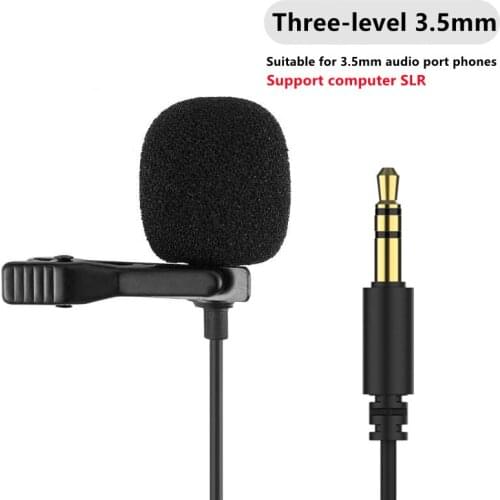 1Pc Microphone 3.5mm Jack Clip-on Lapel Microphone Portable Hands Free Mini Mic for PC Laptop Lound Speaker Dropshipping