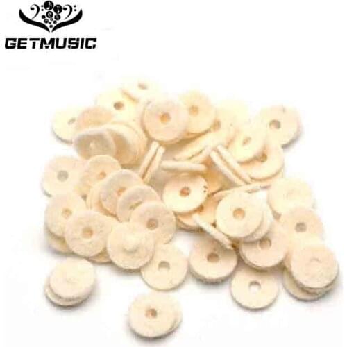 100pcs Wholesales Guitar Strap Button Felt Washer Cream Colour 10x1mm