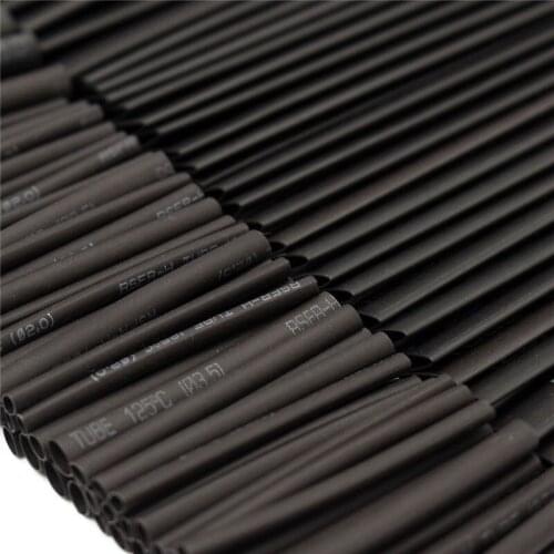 127pcs 2:1 7 Sizes Assortment Polyolefin Halogen-Free Heat Shrink Tubing Tube