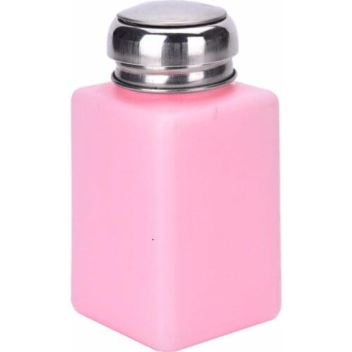 200ML Empty Professional Pink Bottle Pump Dispenser Nail Polish Liquid Alcohol Remover Nail Art Equipment Tool