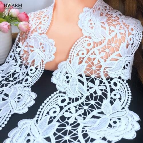 5yard 12.2cm african lace fabric ribbon DIY handwork wedding arts craft sewing trim Exquisite water soluble embroidery milk silk