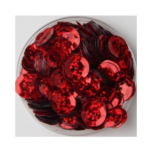 750pcs Large Round Sequins 10mm PVC Sequin Cup Round Sequins Artesanatos Acessorios Laser Red Confetti
