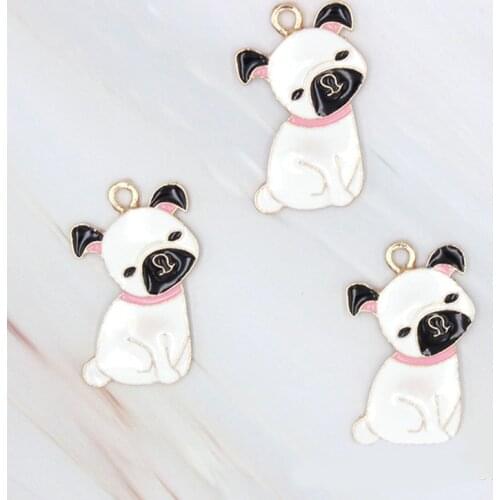 8pcs/lot 21*34MM Cute animals dog Enamel Charms for DIY Earring Jewelry Handmade Headwear accessories Finding XL764