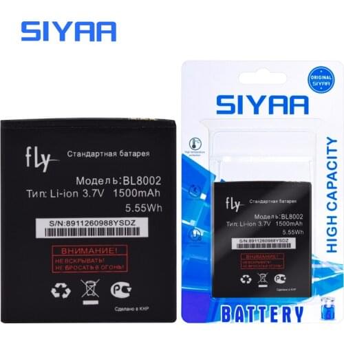 Original SIYAA BL8002 Battery For Fly IQ4490I BL 8002 High Capacity 1500mAh Voltage 3.7V Replacement Lithium Polymer Batteries