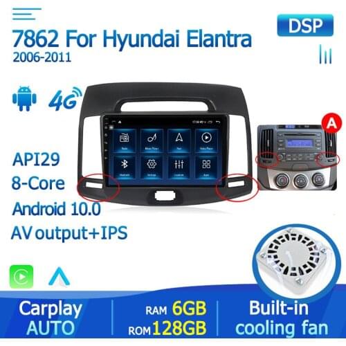 2 din Android 10.0 car radio for Hyundai Elantra 4 HD 2006-2011 No 2din Audio stereo RDS GPS navigation multimedia video player