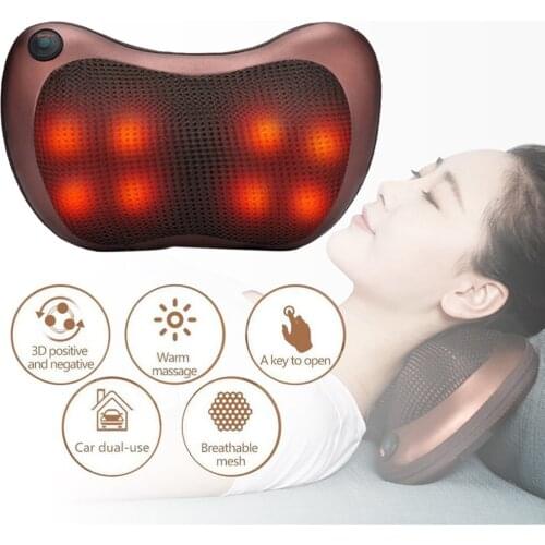 Car Home Cervical Spine Massager Neck Waist Back Electric Multifunctional Low Voltage Heating Massage Pillow
