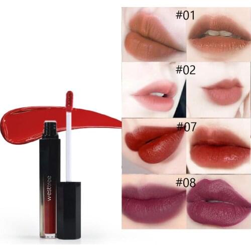 Lipgloss Orange Red Waterproof lipstick Non-makeup Non-stick cup Retro Sexy Lip Glaze