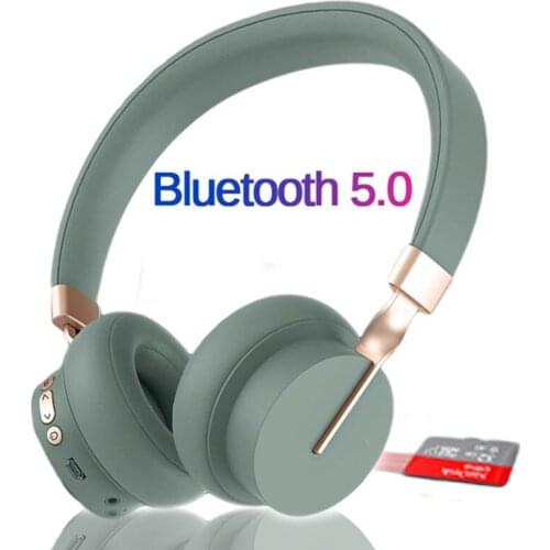 Bluetooth 5.0 Headphones Wireless Headset Hi-Fi Music headphone Support FM TF Card Aux Play Adjustable Over Ear Earphone