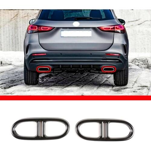 For Mercedes-Benz GLA H247 2020-21 Four-wheel Drive Version Stainless Steel Four-out Tail Throat Exhaust Pipe Cover Car Stickers