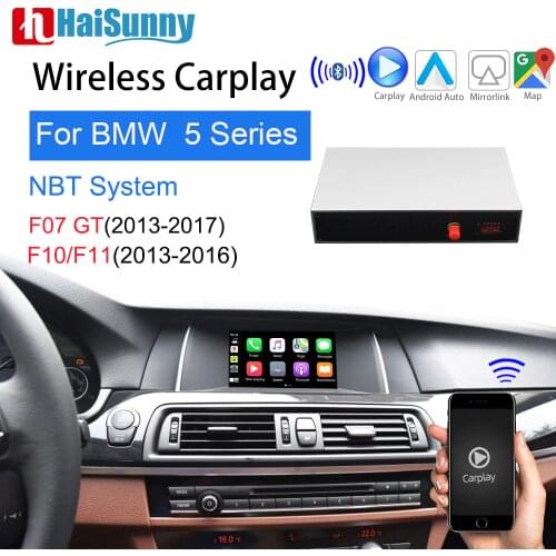 HaiSunny Wireless BMW NBT Carplay For 5Series F10 F11 F18 2011-16 Support Android Auto GPS Navigation Reverse Multimedia Screen